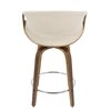 Lumisource Curvini Counter Stool in Walnut Wood and Cream Fabric, PK 2 B24-CRVNIR WLCR2